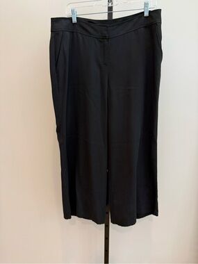 Eileen Fisher Classic Black Cropped Wide-Leg Pants